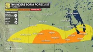 Thunderstorm potential ramps up across the southern Prairies Thursday