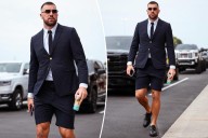 Travis Kelce's shorts suit splits fans ahead of Chiefs vs. Eagles game