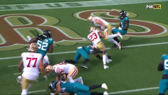 Jaguars beat 49ers 26-21 with Washington's punt return TD, 4 takeaways