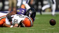 Jackson throws 4 TD passes, and the Ravens close strong in a 41