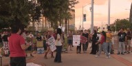 Protests erupt at Armory Park over the city requesting permits for mutual aid