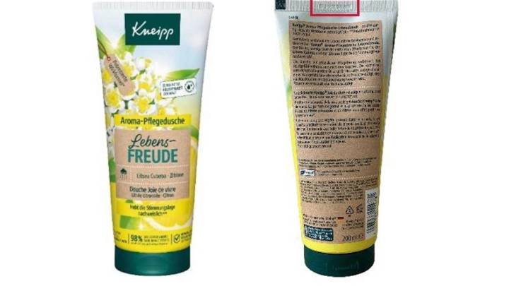 Alerta sanitaria: retirados lotes del gel de ducha Kneipp Litsea Cubeba Limón por contener bacterias