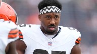 Myles Garrett's status for Cleveland Browns' opener uncertain after missing practice because of hip injury