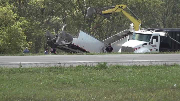 Truck strikes bridge, shutting down I-180 for hours in Northumberland County