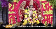 Delhi: Morning aarti offered at Shree Adya Katyayani Shaktipeeth Mandir on seventh day of Navratri