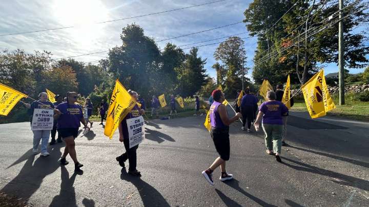 Caregiving workers continue to strike as they demand pension security
