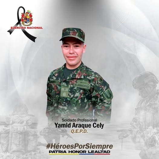 Floresta decretó tres días de duelo por muerte del soldado Yamid Araque Cely