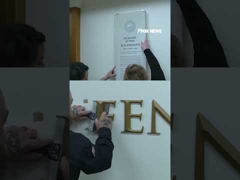 The newly minted Department of War removes ‘Defense’ from official signage #shorts #breaking #news