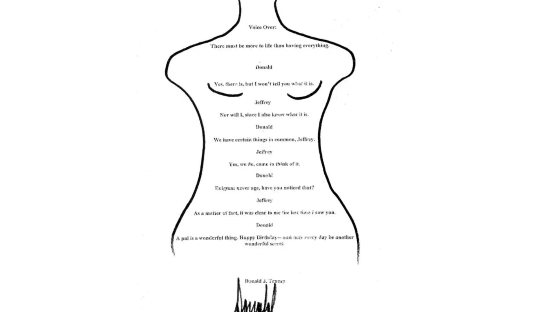 Los demócratas publican la felicitación de cumpleaños de Trump a Epstein que el presidente negó que existiera