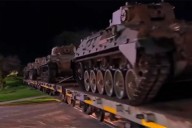 Video: un tren sorprendió a Chajarí con el paso de tanques militares