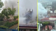 Emerge enorme columna de humo: Registros muestran incendio en Iglesia de Los Carmelitas en Viña del Mar