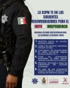 Emite SSPM recomendaciones de seguridad para el Grito de Independencia