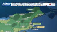 Fall foliage map 2025 for New Hampshire, Vermont and Maine