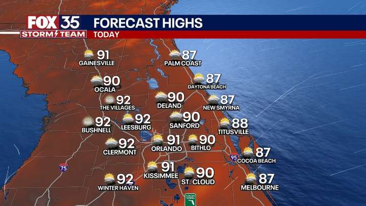 Orlando weather: Warm and muggy temperatures with afternoon scattered storms possible