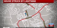 Lightning stikes Florence townhouse, igniting fire
