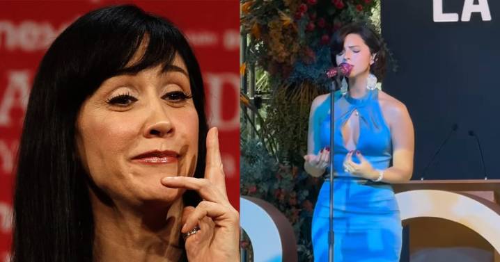 La ‘desagradable’ reacción de Susana Zabaleta al escuchar cantar a Ángela Aguilar en la comida 300 líderes mexicanos