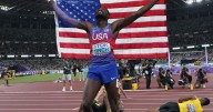 American Cordell Tinch goes from the 'couch' to gold medalist in the track and field worlds