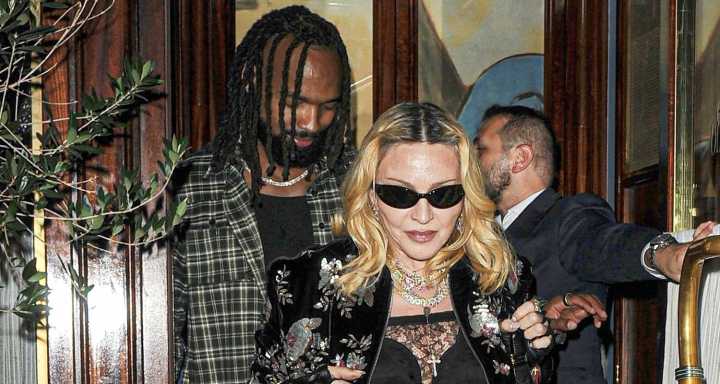 Madonna & Boyfriend Akeem Morris Rock Lace & Leather for Dinner Date in London 