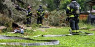 Firefighters repair gas leak in Marion County neighborhood after tree falls on large tank