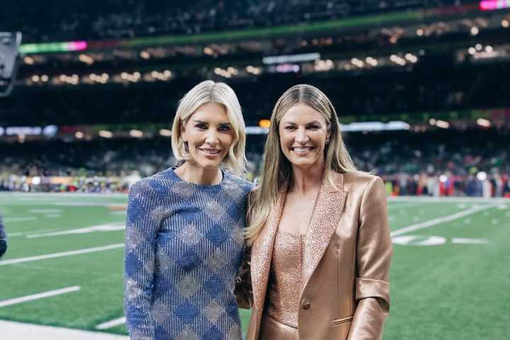 Charissa Thompson Grabs Attention With Week 4 Outfit While Erin Andrews Stuns In White Dress FOX hosts Charissa Thompson, Erin Andrews, and the crew mix fashion, subway jokes, and Glazer's pheromones.