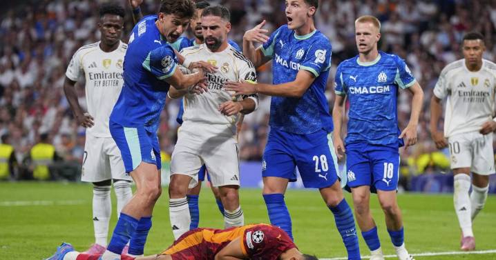 Carvajal sent off for head-butting Marseille goalkeeper in Real Madrid win in Champions League