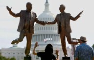 Statue of Trump, Epstein holding hands removed from National Mall