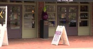 'They fit in with the town': Eggplant, giant peach sprout controversy