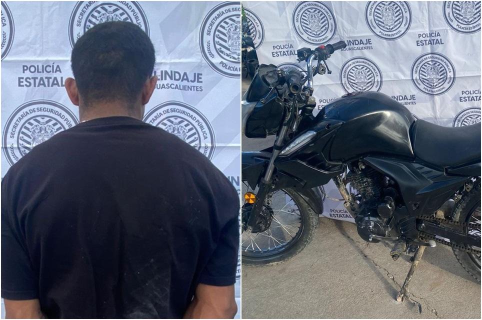 Lo cacharon paseando en moto robada