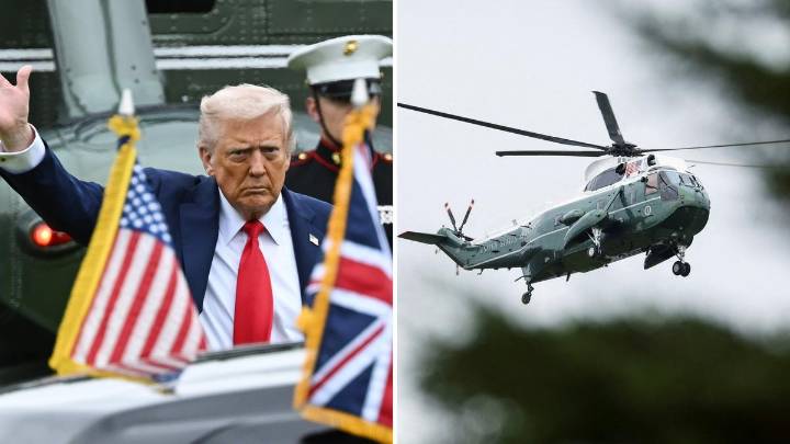 US President Donald Trump’s helicopter makes emergency landing during UK state visit