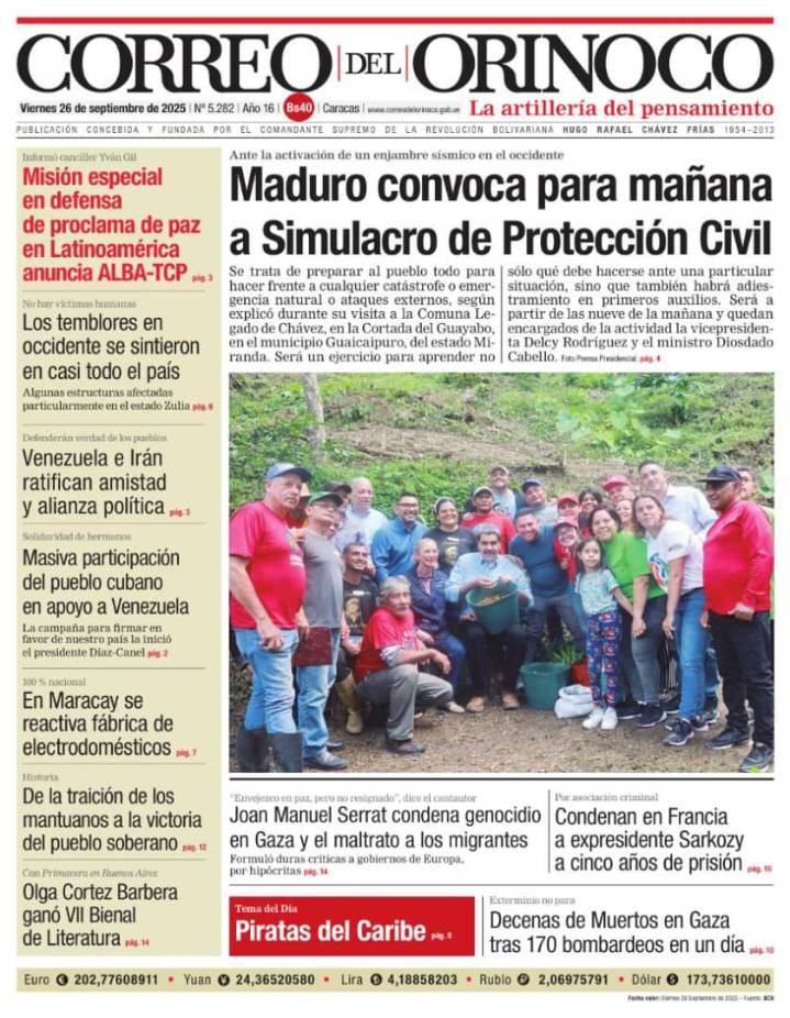 Edición Impresa Correo del Orinoco N° 5.282