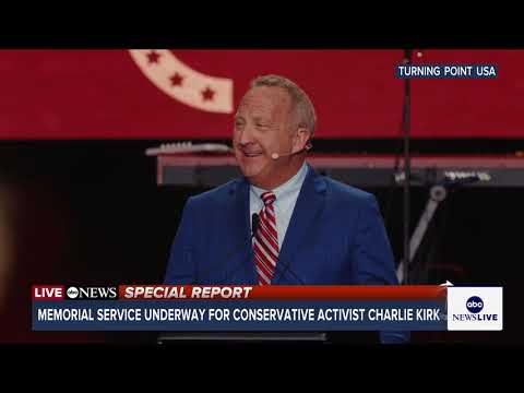 Charlie Kirk's pastor pays tribute at the memorial service for the late conservative activist