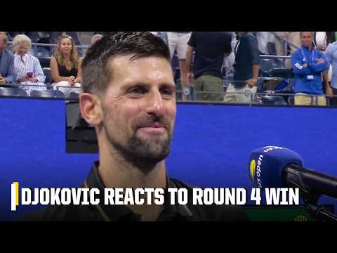Novak Djokovic reacts to advancing to quarterfinals after Round 4 win vs. Struff