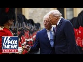 Trump and Melania participate in a state dinner with King Charles