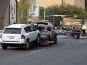 Cyclist and Jeep collide in Downtown Edmonton
