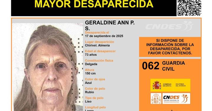 Sin rastro de la mujer desaparecida en Chirivel tras explorarse un radio de 4 kilómetros