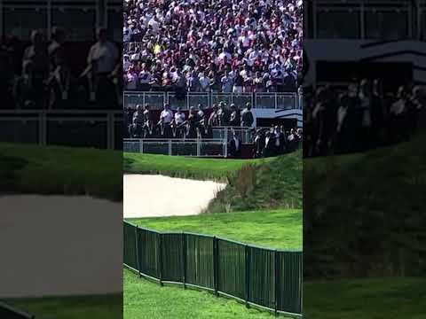Trump Salutes During National Anthem as Fighter Jets Fly Over Patriotic Crowd at Ryder Cup #shorts
