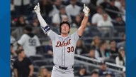 Tigers score 9 runs in 7th inning to trounce wild Yankees 12