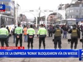 Transportistas bloquearon la Av. Wiesse en SJL y marcharon hasta el Congreso