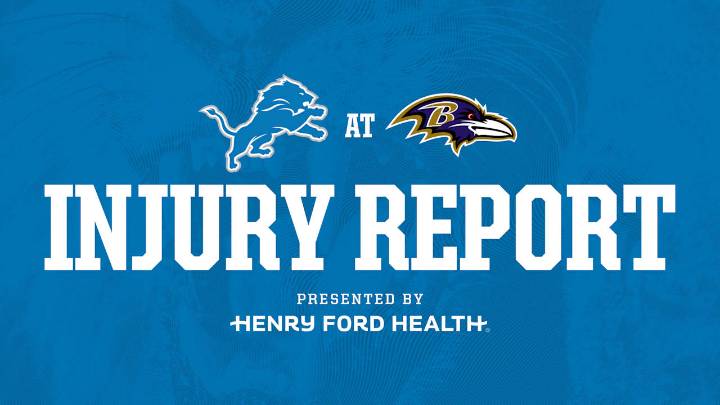 Lions at Ravens injury report: Sept. 20