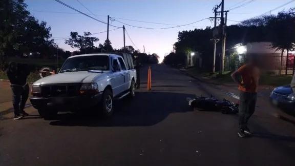 Sinestro vial en Ñu Porá dejó un motociclista lesionado