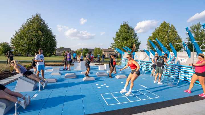 Watch as gymgoers test out new Waukee outdoor fitness court