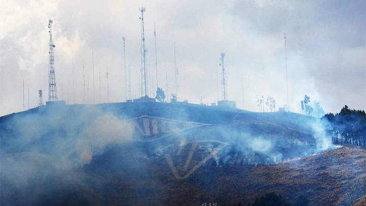 Incendio forestal se registró en cerro Lechemocco en Sicuani