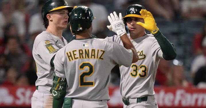 Athletics erupt for seven runs in third inning of a 10