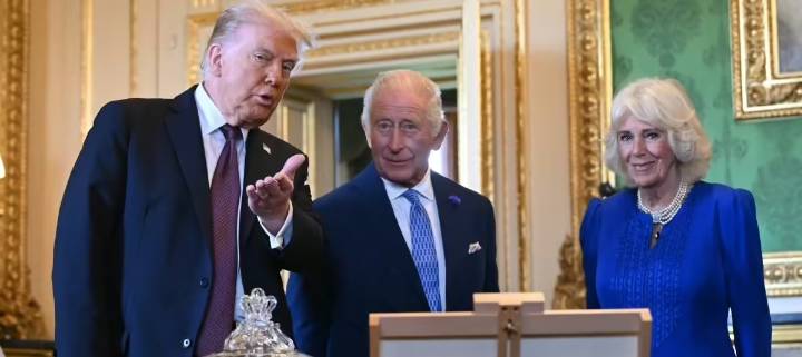 Inicia la visita oficial de Donald Trump y su esposa al Reino Unido con un encuentro con la familia real