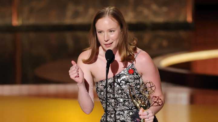Hacks star Hannah Einbinder’s live Emmy-winning speech is cut off after her expletive