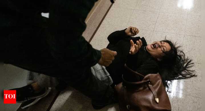 Watch: ICE officer shoves women to floor at immigration courthouse; agency says 'relieved from current duties'