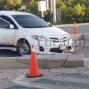 Automovilista colisiona en la Valladolid-Ebtún y daña camellón