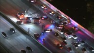 Motorcycle officer injured in crash on 405 Freeway in North Hills