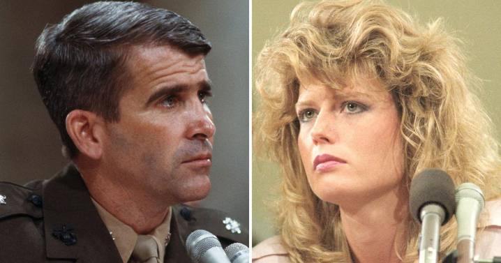 Oliver North marries Fawn Hall, his document-shredding secretary at the center of Iran