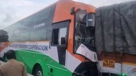 KSRTC’s new sleeper bus meets with accident before maiden service, front and rear parts damaged